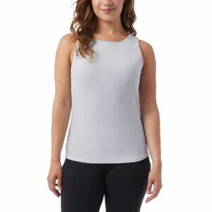 32 Degrees Cool Soft Rib Tank Top with Built in Wire Free Bra in Pearl Blue